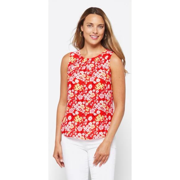 41 HAWTHORN Lexie Pleated Blouse NWT Women’s Size S Scoop Neck Sleeveless Career - Picture 1 of 9